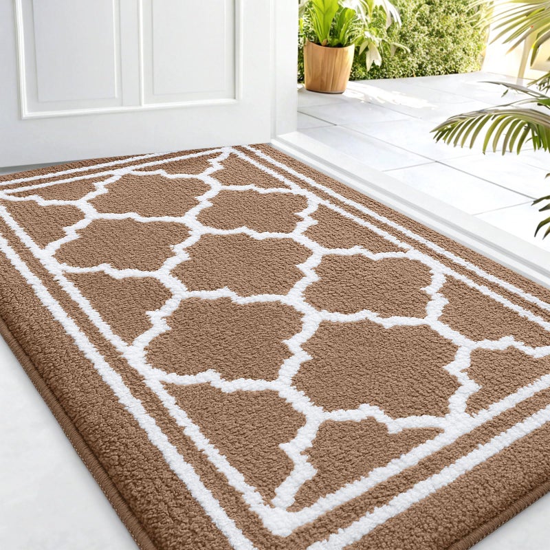 Buganda Indoor Door Mat DirtResistant and Absorbent Doormat AntiSlip Low Profile Floor Mats for Inside Entryway Front and Back Door Entrance 32x20 Inches Brown