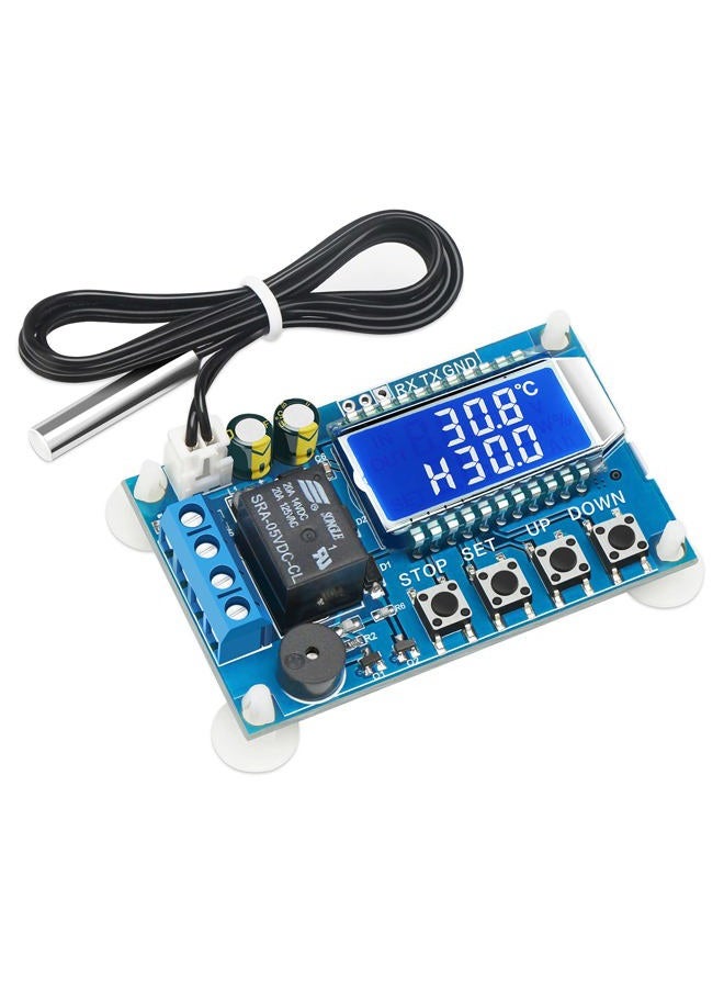 DROK Electronic Thermostat Controller, DC 6-30V 24V Digital Temperature Control Board -50 to +110 Degree Celsius High Accuracy LCD Digital Micro Temp Control Switch Module with Waterproof Sensor Probe - Image 1
