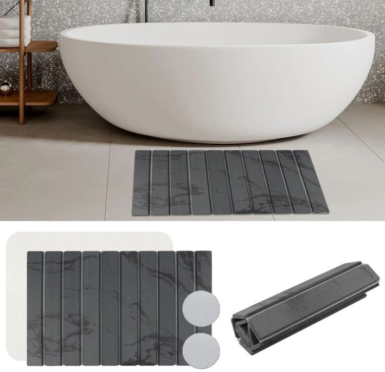 Y&D Large Foldable Diatomaceous Earth Drying Mat - Absorbent Stone Bath Mat for Kitchen Counter & Bathroom - Quick Dry, Anti-Slip - Image 2