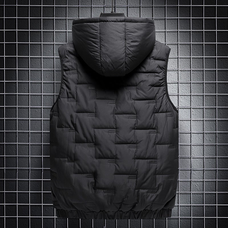 Down Cotton Vest Men'S Casual Fashion Thickened Warm Large Size Waistcoat Cotton Vest Jacket - Image 5