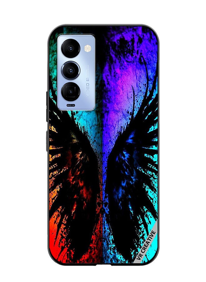 VR CREATIVE Protective Case Cover For Tecno Camon 18/18 P Peace Sign Of Butterfly Design Multicolour - Image 1