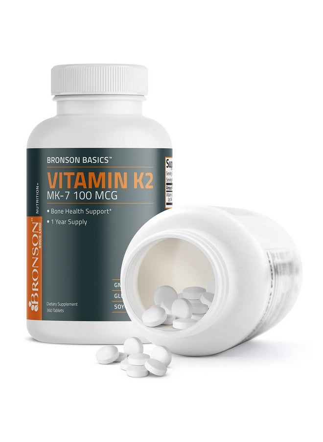 Bronson - Vitamin K2 Mk7 100 Mcg K2 As Mk7 Menaquinone Bone Support 1 Year Supply 360 Tablets - Image 1