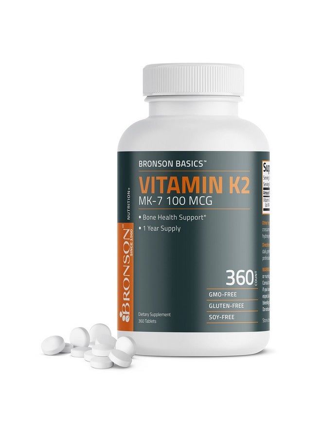 Bronson - Vitamin K2 Mk7 100 Mcg K2 As Mk7 Menaquinone Bone Support 1 Year Supply 360 Tablets - Image 1