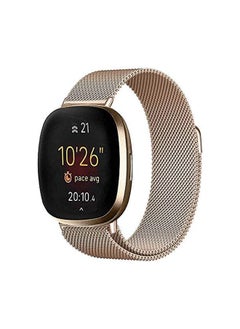 VINSOC Milanese Mesh Loop Band for Fitbit Versa 3 Rose Gold  - Image 1