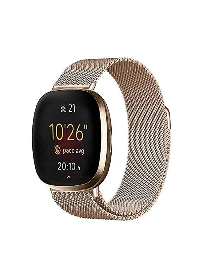 VINSOC - Milanese Mesh Loop Band for Fitbit Versa 3 Rose Gold - Image 1