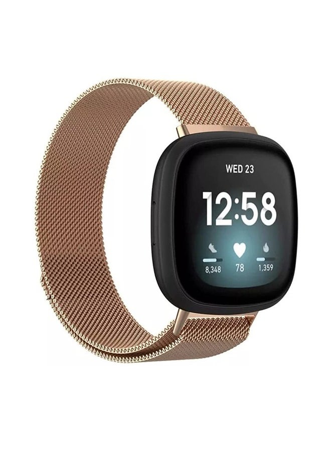 VINSOC - Milanese Mesh Loop Band for Fitbit Versa 3 Rose Gold - Image 1