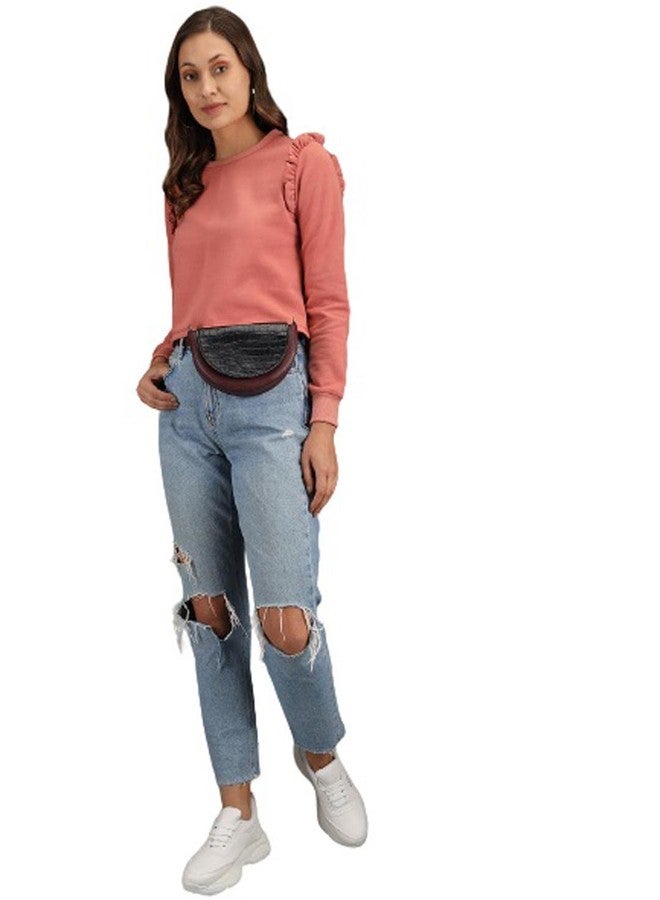 KOTTY Womens Full Sleeve Solid Sweatshirt (Peach pink2,42) - Image 5