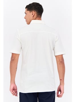 French Connection Men Regular Fit Chambray Short Sleeves Casual Shirt, Off White  - Image 3