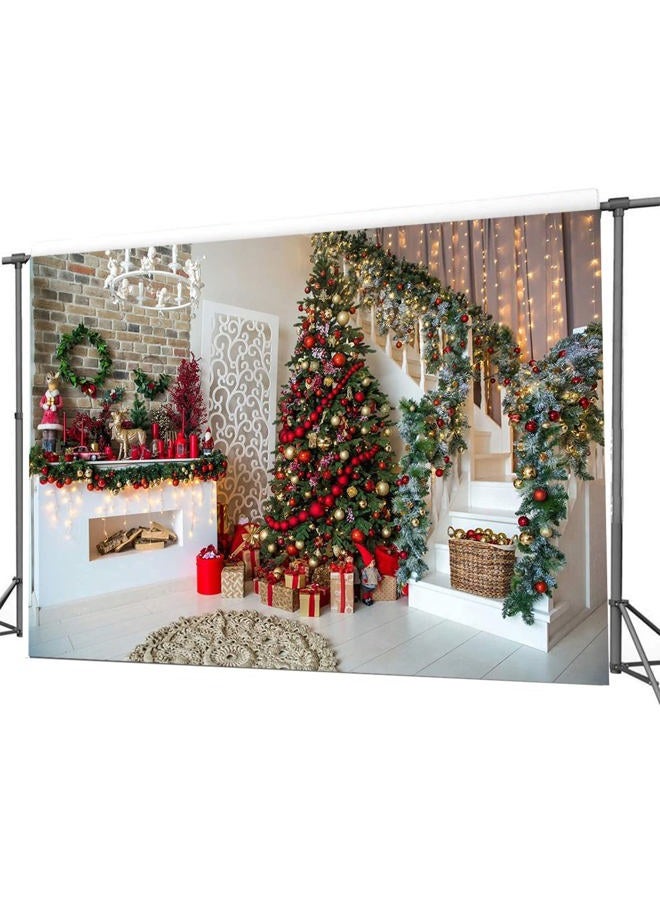 CHAIYA 7x5FT Christmas Backdrops Christmas Fireplace Photography Background Xmas Tree Gift Holiday Party Decoration Children Family Xmas Birthday Party Decor Banner CY-189 - Image 4