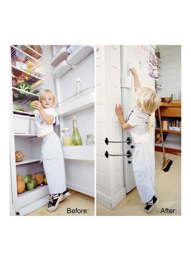 2-Piece Refrigerator Door Lock Black - Image 3