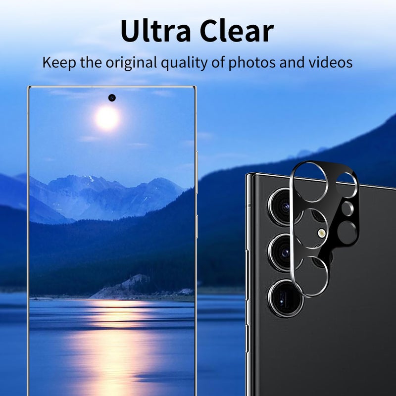 Dengduoduo 3 Pack Camera Lens Protector for Samsung Galaxy S25 Ultra, Tempered Glass Camera Protector Lens Cover, Ultra HD, 9H Hardness, Anti-Scratch, Case Friendly, Easy to Install [No Affect on Night Shots] - Image 3
