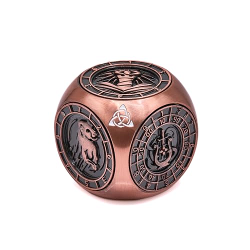 HNCCESG Spinner Dice 7in1 Metal DND Dice Set Unique for Dungeons and Dragons DND Gifts RPG Role Playing Rotate Gaming DiceCopper - Image 1