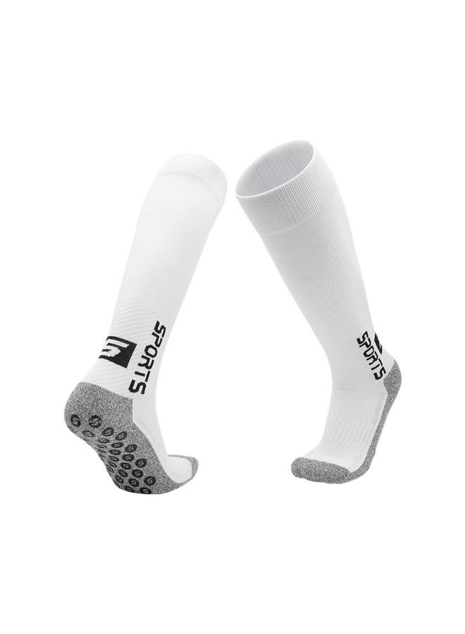 711 White Professional Football Socks Game Training Socks Men's Sweat Absorbent Deodorant Socks Children Towel Bottom Silicone Anti-slip Socks