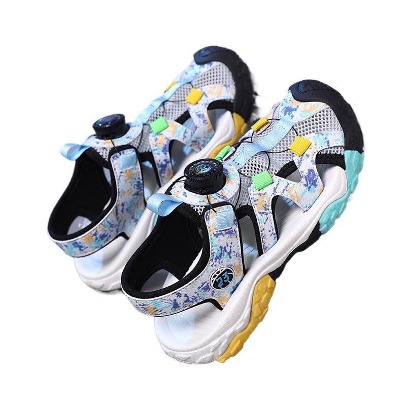 Boys Shoes Sandals Summer Baotou Hollow Soft Sole Beach Shoes For Middle And Large Boys And Primary School Students - Image 5