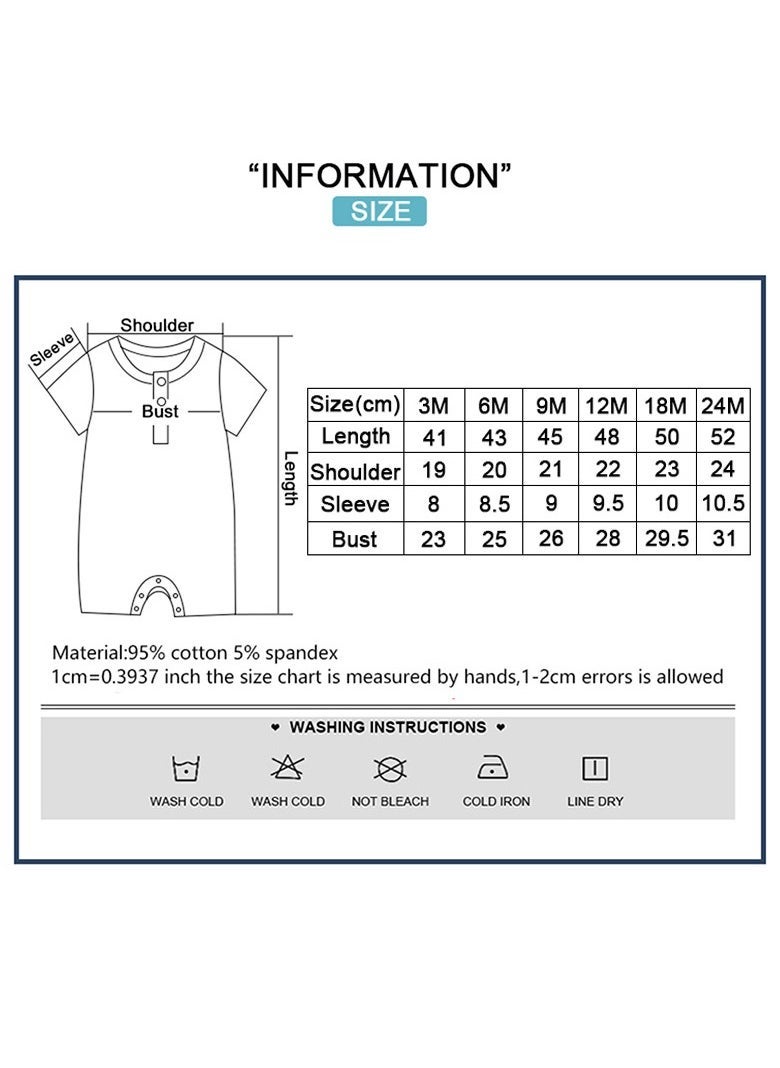 2-piece set of pure cotton jumpsuits for infants and young children, short-sleeved crawling clothes - Image 2