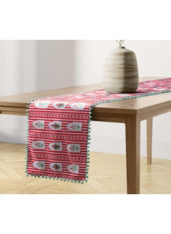 India Circus by Krsnaa Mehta India Circus by Krsnaa Mehta Red Spell Printed Micro Velvet 4 Seater Table and Bed Runner 56 x 14 inches 