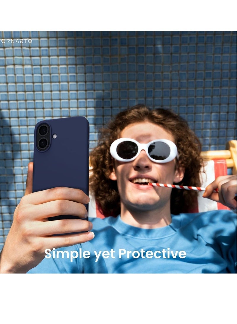 JAJEEK "Premium Soft Liquid Silicone Case for iPhone 16 Plus – Silky Soft Touch Full-Body Protective Bumper (Dark Blue)" - Image 5