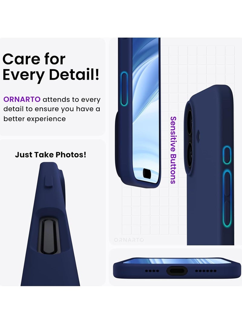 JAJEEK "Premium Soft Liquid Silicone Case for iPhone 16 Plus – Silky Soft Touch Full-Body Protective Bumper (Dark Blue)" - Image 4