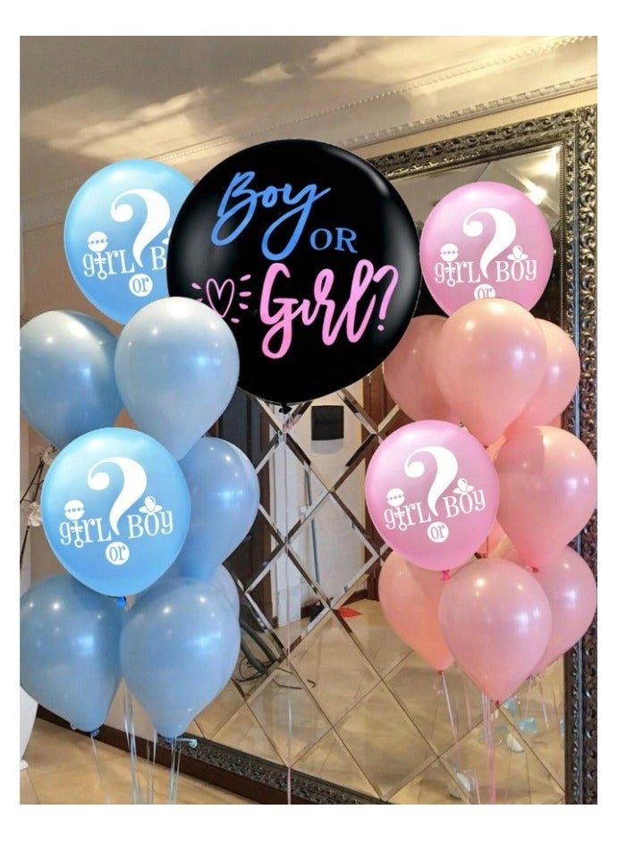 Gender Reveal Balloons, 36 Inch Boy or Girl Balloons Decoration  - Image 1