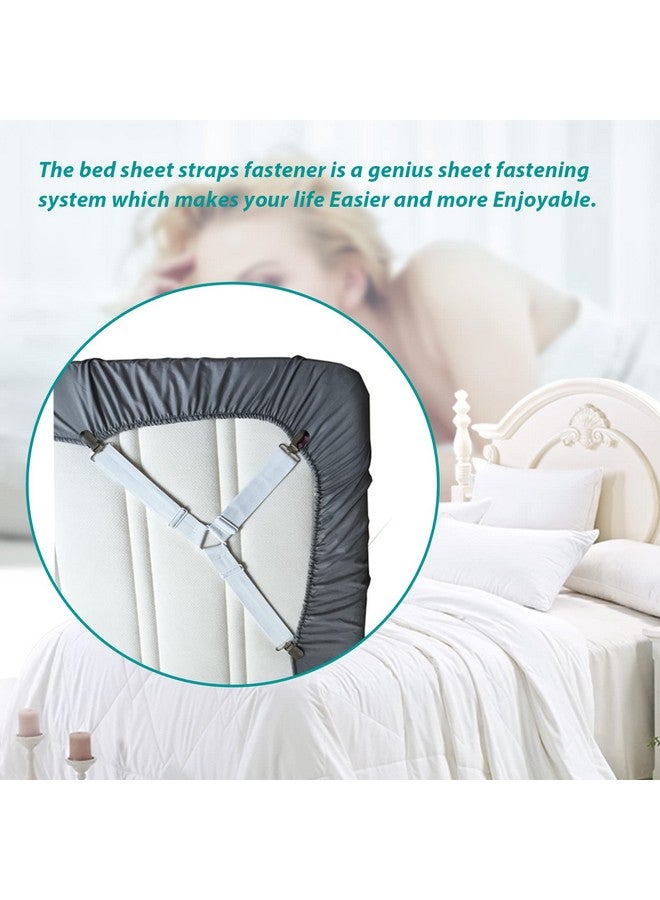 RayTour Bed Sheet Holder Straps Fitted Sheet Keepers Bedsheet Holders Fasteners - Elastic Adjustable Bedsheet Holders for a Wrinkle Bed Sheet - Image 2