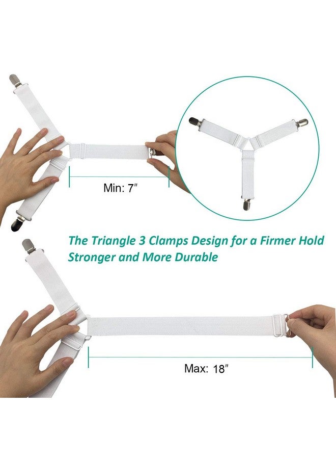 RayTour Bed Sheet Holder Straps Fitted Sheet Keepers Bedsheet Holders Fasteners - Elastic Adjustable Bedsheet Holders for a Wrinkle Bed Sheet - Image 4