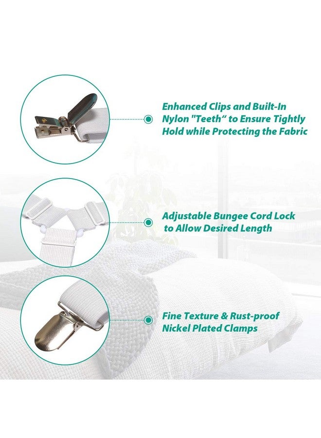 RayTour Bed Sheet Holder Straps Fitted Sheet Keepers Bedsheet Holders Fasteners - Elastic Adjustable Bedsheet Holders for a Wrinkle Bed Sheet - Image 5