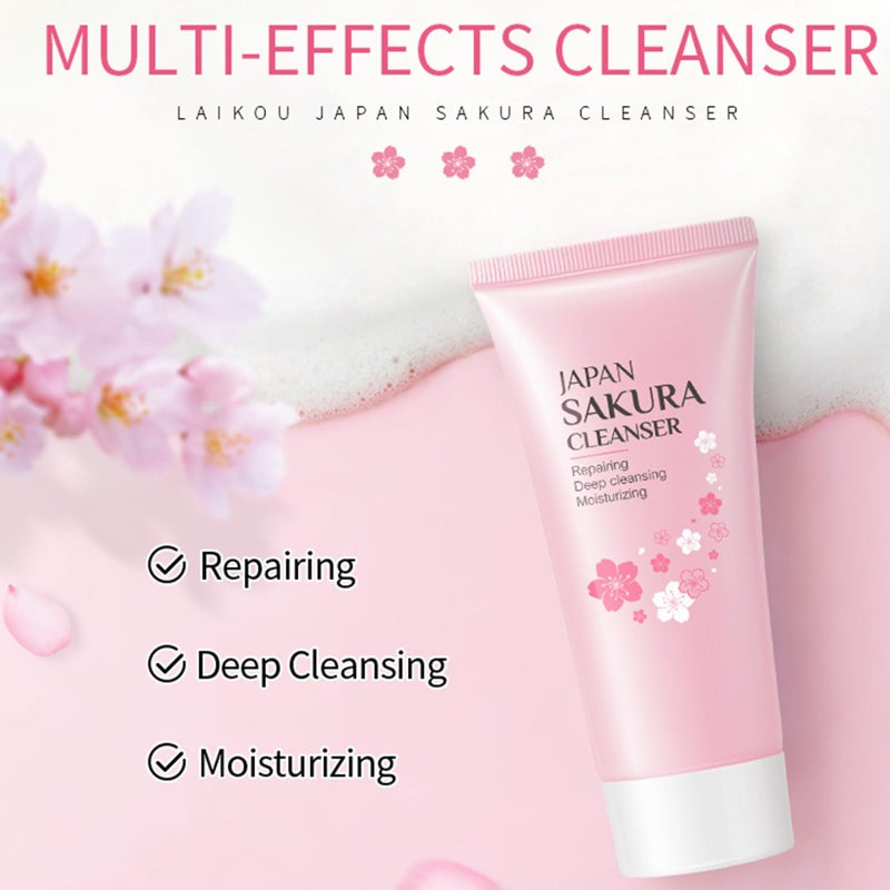 MrCuvaryas Sakura Skincare Set For Teen Girls & Women, 32PCS Face Care Kit With Cherry Blossom Essence, Serum, Cleanser, Lip Mask, Mud Mask & More - Image 3