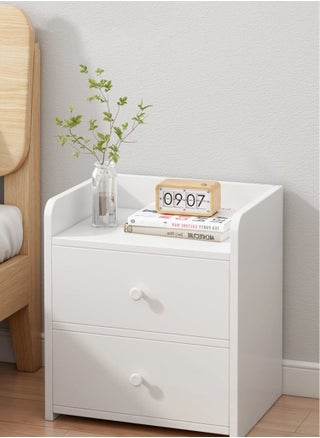 White Wood Nightstand Table Bedside Cabinet with Two Drawers - pzsku/ZDB266C56396A37BD4E90Z/45/_/1702092871/b68404fb-8826-4f28-8b11-d206246b7799