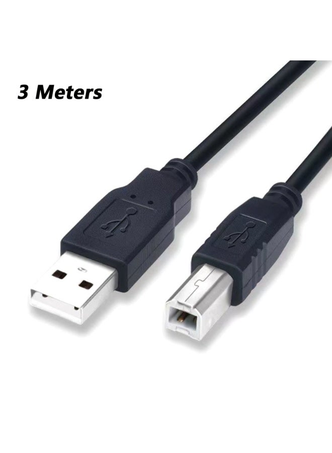  3 Meters  Printer Cable, USB 2.0 Type A to B High Speed Cord  Compatible with All USB port Printers, Scanners, Long Durable USB Cable for PC, Laptop ﻿ ﻿ ﻿ ﻿ ﻿ ﻿ ﻿ ﻿ ﻿ ﻿ ﻿ ﻿ ﻿ ﻿ ﻿ ﻿ ﻿ ﻿ ﻿ ﻿ - Image 1