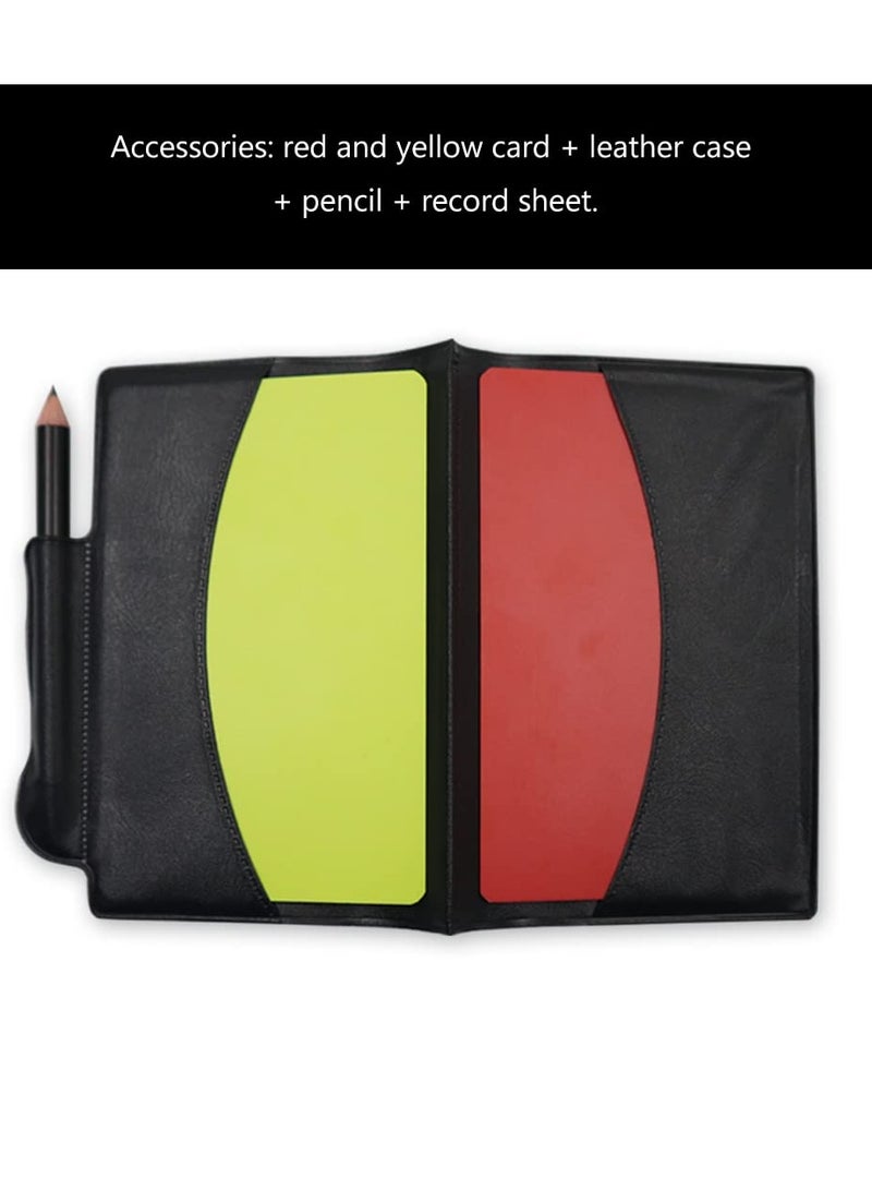 3-Piece Soccer Referee Set: Metal Whistle, Red & Yellow Cards, Penalty Card Wallet with Record Sheet & Pencil for Game Sports and Football Coaching.  - Image 2