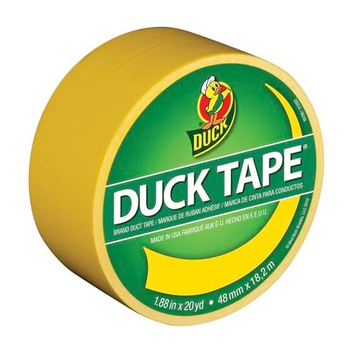 Duck Brand 1304966 Color Duct Tape, Yellow, 1.88 Inches x 20 Yards, 1 Roll - Image 1