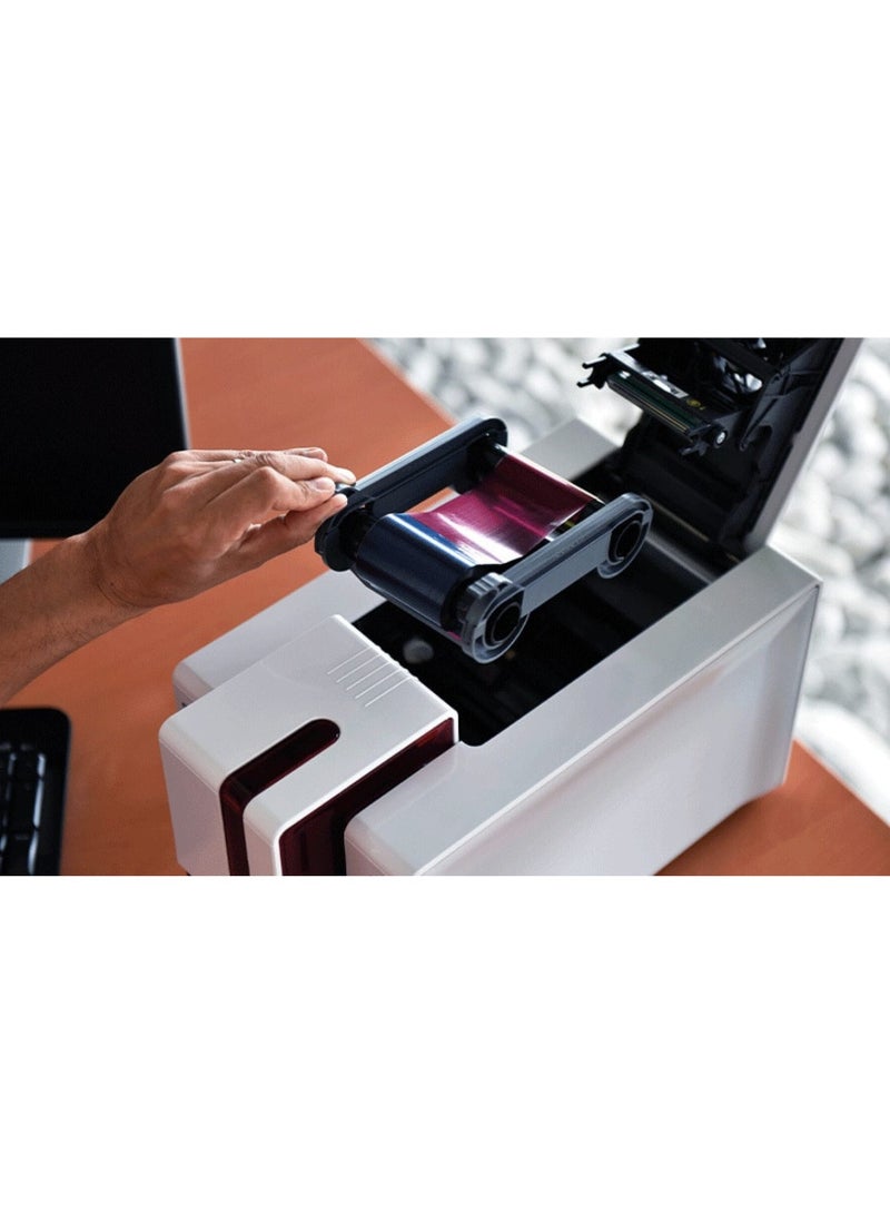 evolis R5F208M100 Evolis YMCKO Consumables Color Ribbon, Primacy 2 Compatible, 300 Prints - Image 2