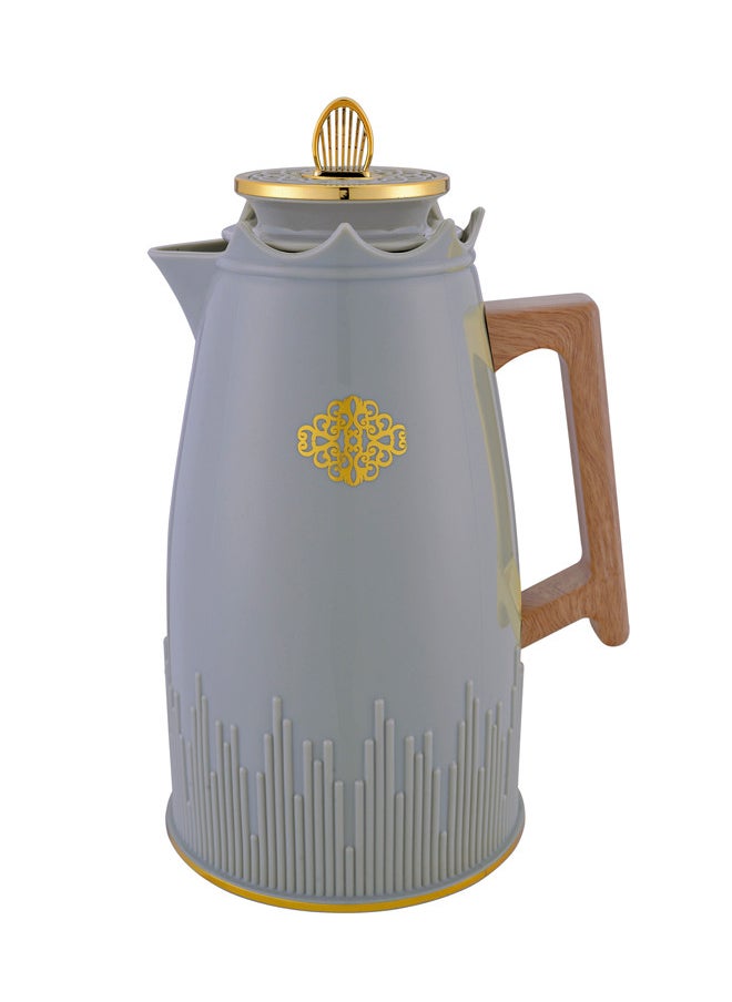 Tea/Coffee Flask With Soft Wooden Handle 1 Liter Grey/Gold - pzsku/ZDB267EF79E602BA4F57AZ/45/_/1737802508/f64090f3-6e9a-486a-bc33-cb7a8d655fbc