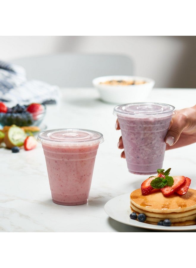 GUSTO [100 Count] Clear PET Plastic Flat Lids With Straw Slot for 12, 16, 20 & 24 oz. Milkshake Cups (Formerly Comfy Package) - Image 4