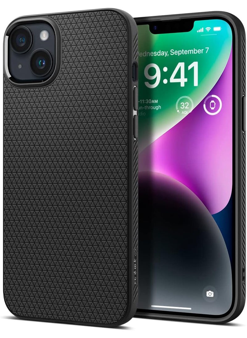 Spigen Liquid Air Armor Case Designed for iPhone 14 Plus (2022) - Matte Black - Image 1