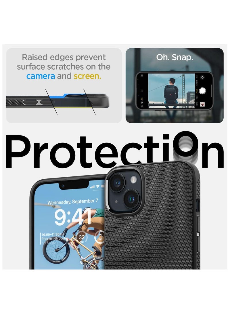 Spigen Liquid Air Armor Case Designed for iPhone 14 Plus (2022) - Matte Black - Image 4