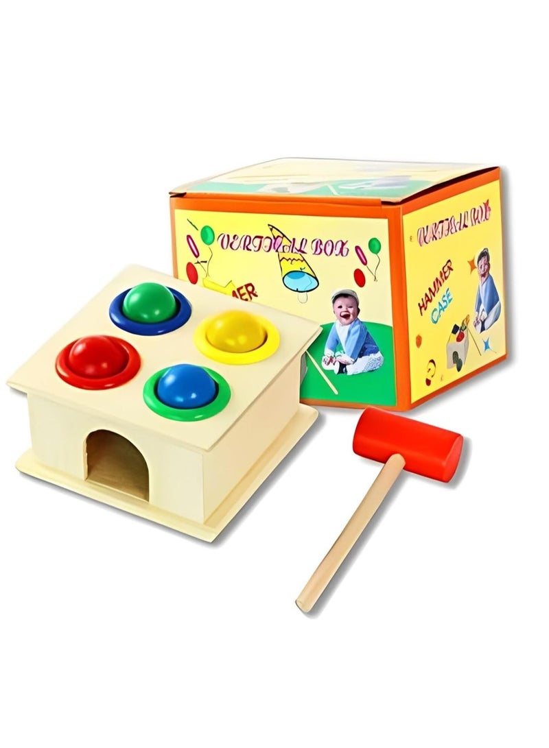 Wooden toy Children's Educational Solid Wood Percussion Hammer Toy  - Image 1