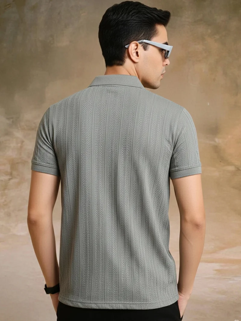 Maniac  Maniac Mens textured knit full sleeve slim fit biscuit cotton round neck t-shirt for Men | Best Price UAE