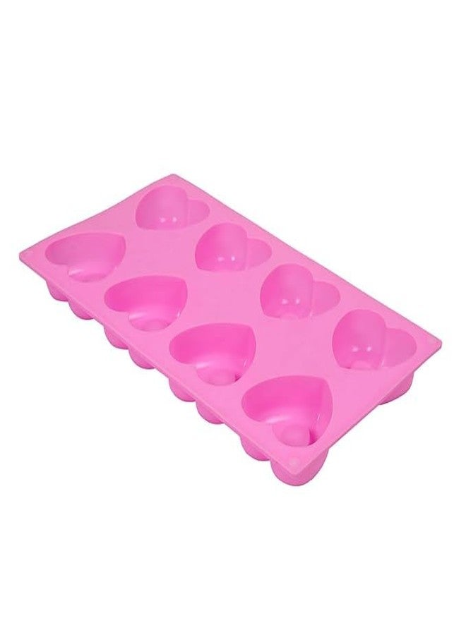 SIMPARTE Heart Shape Muffin Pan Silicone Mold | Long-Lasting & Flexible | for Making Chocolate, Dessert, Pastry, Brownie, Muffins, Jelly, Pudding and Many More (Pack of 1 - Pink Color) - Image 5