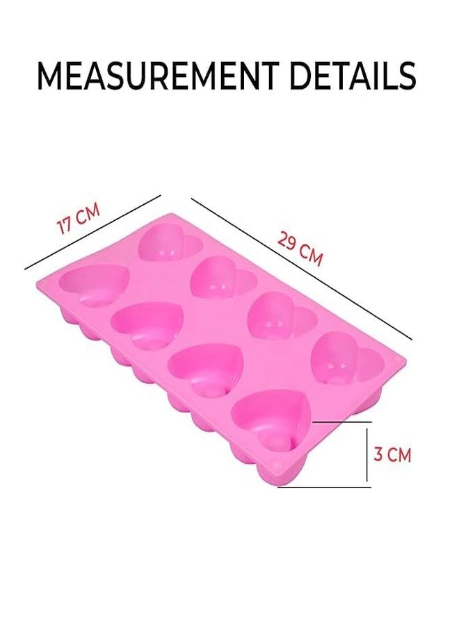 SIMPARTE Heart Shape Muffin Pan Silicone Mold | Long-Lasting & Flexible | for Making Chocolate, Dessert, Pastry, Brownie, Muffins, Jelly, Pudding and Many More (Pack of 1 - Pink Color) - Image 4