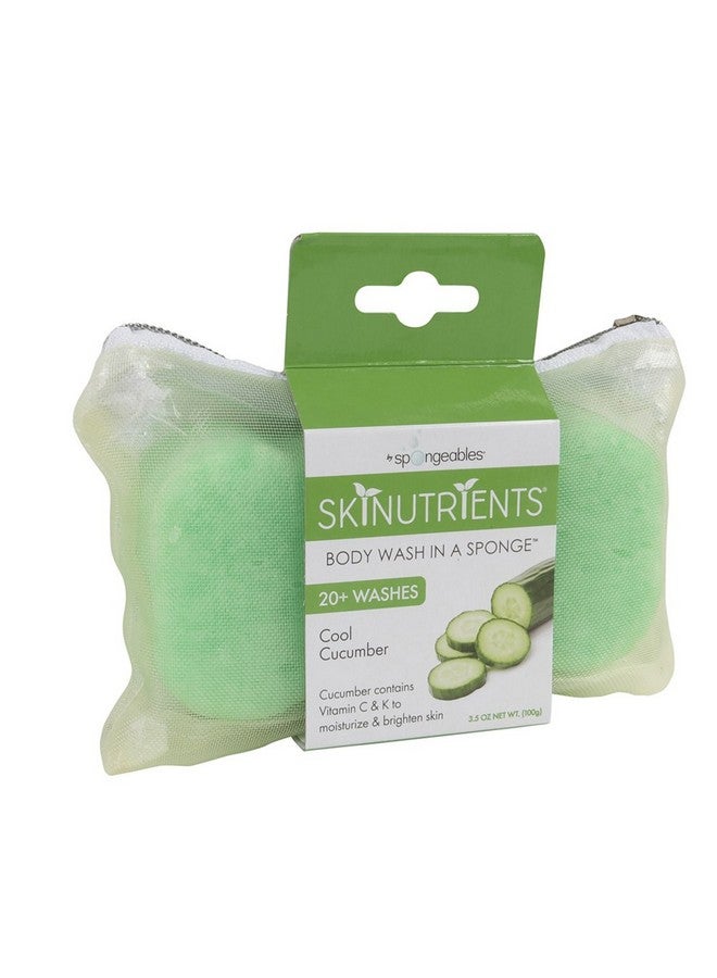 Body Wash In A 20+ Wash Sponge, Cool Cucumber, 3 Count