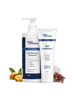 Man Matters Man Matters Anti Hair Fall Shampoo And Conditioner For Men|Dht Blocker|Helps In Deep Nourishment And Frizzy-Free Hair|Sls&Paraben Free|Pack Of 2|300Ml Shampoo And 90Ml Conditioner,390 Grams  - Image 1