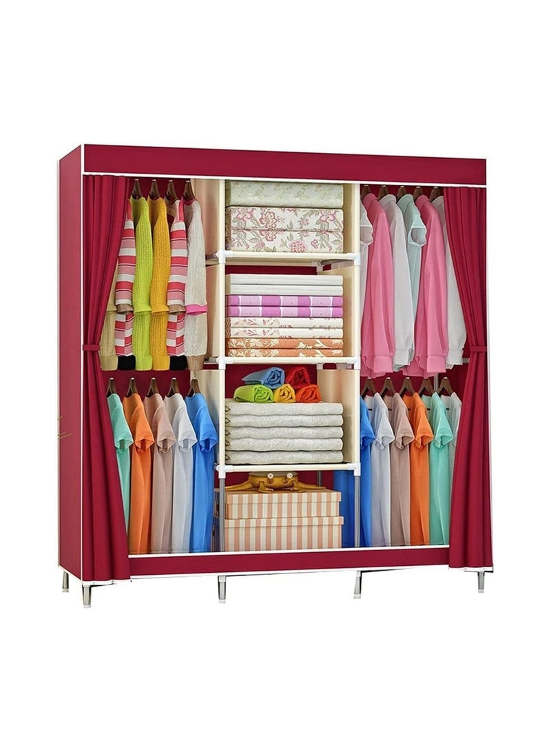 BLOOMING TIME Foldable Non-Woven Cloth Wardrobe: Portable, Dustproof, and Multipurpose Storage Solution for a Simple and Organized Bedroom - Image 1