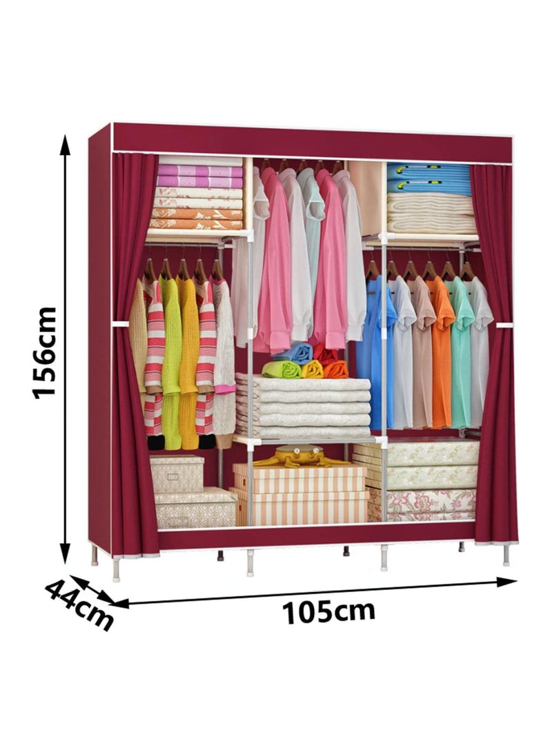 BLOOMING TIME Foldable Non-Woven Cloth Wardrobe: Portable, Dustproof, and Multipurpose Storage Solution for a Simple and Organized Bedroom - Image 2