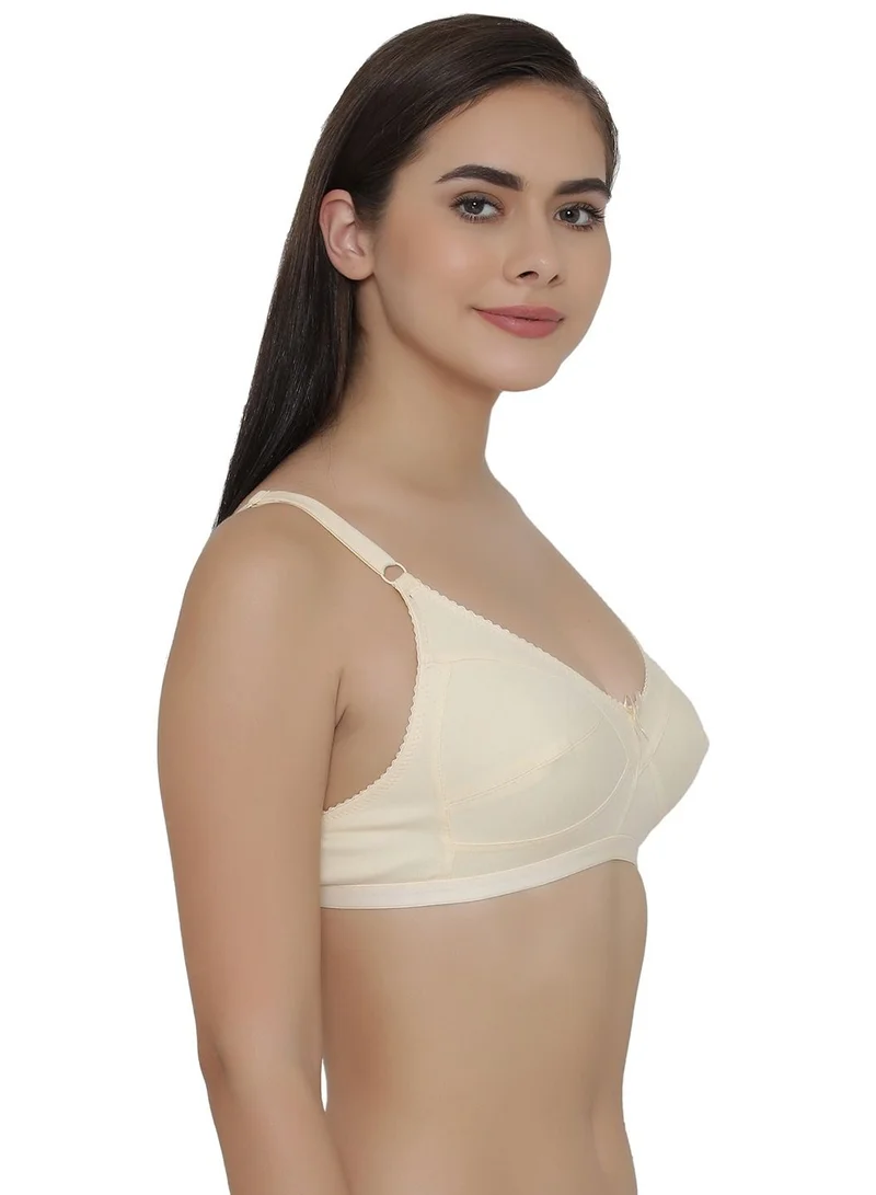 كلوفيا Clovia Non-Padded Full Support Bra In Skin - Cotton Rich