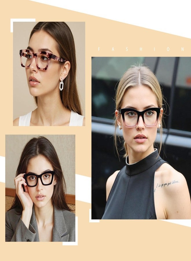 REAVEE Oprah Style Reading Glasses for Women Blue Light Blocking Computer Fashion Readers with Spring Hinge and Glasses pouch （Black/Pink/Tortoise +2.75） - Image 5