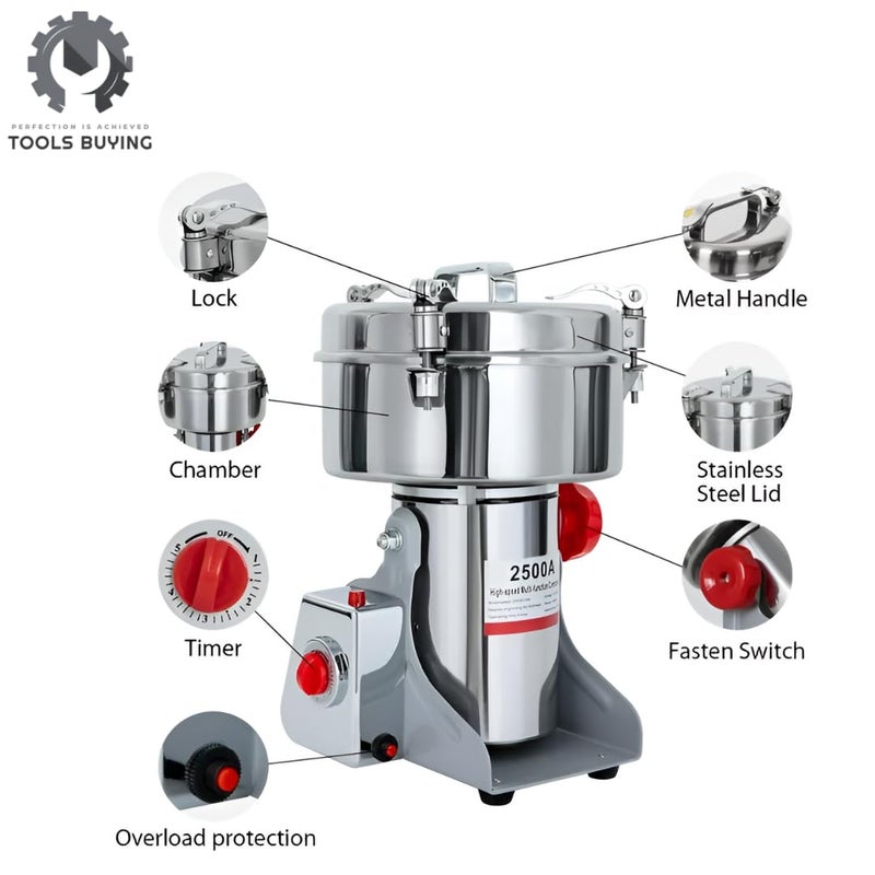 Tools Buying Stainless Steel Fully Automatic Instant Masala Grinder 2000W Grinder for Spices Dry Masala Nuts 500G Capacity  - Image 3