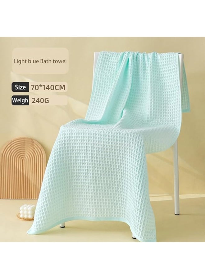 Soft Bath Towel Set 1 Size 100% Cotton Waffle WeaveTowels Light Green 70  140cm  - Image 2