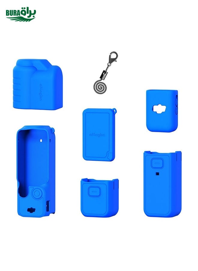 BURAQ For DJI Osmo Pocket 3 AMagisn Silicone Protection Case Movement Camera Accessories, Style: 7 In 1 Blue  - Image 1