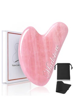 Jade Jade Stone Gua Sha Facial Tools, 100% Natural Rose Quartz Gua Sha Stone, Guasha Tool Face for Jawline Sculpting and Puffiness Reducing, Gua Sha Massage Tool, Skin Care Gift  with beautiful box pack  - Image 1